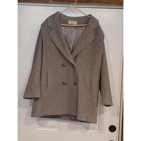 Vintage Winter Time By Herman Kay Wool Grey Coat Size - Picture 10 of 10